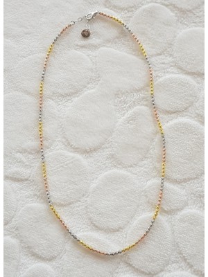 Canka Dorika Üç Renk Gümüş Kolye