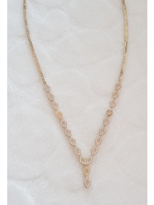 Canka Altın Kaplama Gerdanlıklı Gümüş Kolye