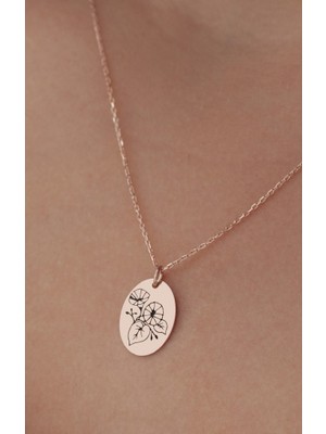 Canka Doğum Çiçeği Gümüş Kolye Birth Flower Eylül Ayı Gündüz Sefası