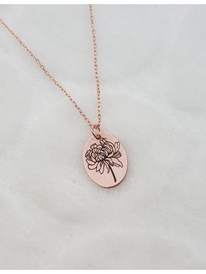 Canka Doğum Çiçeği Gümüş Kolye Birth Flower Kasım Ayı Krizantem