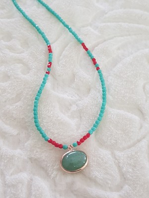 Canka Yeşim Taş Gümüş Kolye