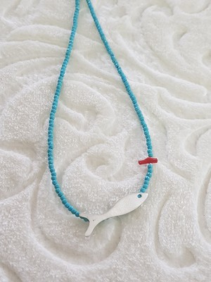 Canka Balık Firuze Taş Bohem Tasarım Gümüş Kolye