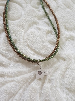 Canka Kristal Kesim Doğaltaş Tasarım Gümüş Kolye