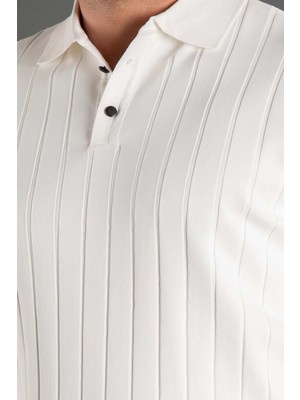 Coonless Erkek Polo Yaka  Triko Beyaz Kazak