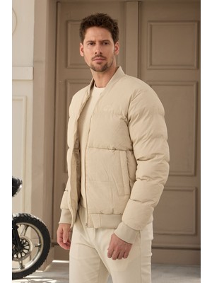 Danger Erkek Bomber Şişme Mont Ekru - 3635DNGR