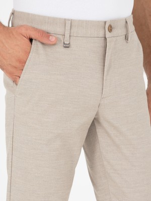 Cacharel Erkek Bej Slim Fit Pamuk Karışımlı Kanvas Pantolon 50292337-VR011