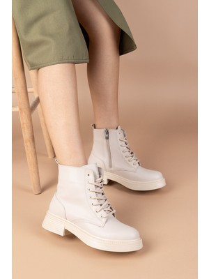 Getcho Bubona Kadın Kalın Tabanlı Bej Bot