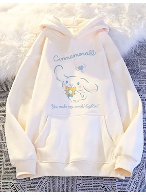 Populus Cinnamorol Sanrio Kawaii Unisex Beyaz Sweatshirt