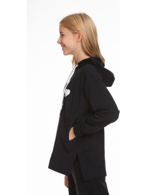 Kız Çocuk Kalp Baskılı Sweatshirt Hoodie PX161.5