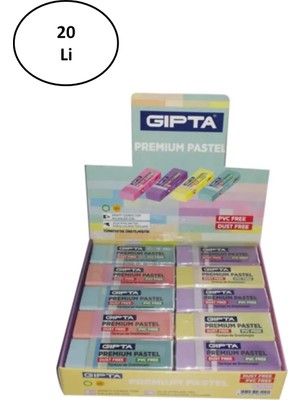 Gıpta Silgi Premium Pvc-Dust Free Pastel 4 Renk (20 Li Paket)