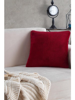 Znp Home Sofa | 1 Adet Kırmızı Renk Welsoft Kırlent Kılıfı Yastık Kılıfı 44X44 cm