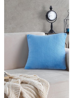Znp Home Sofa | 1 Adet Mavi Renk Welsoft Kırlent Kılıfı Yastık Kılıfı 44X44 cm