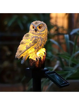 Baykuş Solar Güneş Enerjili LED Işık Bahçe Teras Balkon Ağaç Lambası Aydınlatması Su Geçirmez