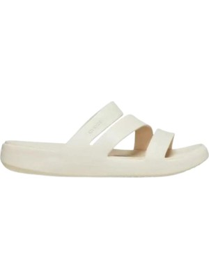 Crocs Getaway Strappy Kadın Terlik Bej Renk Düz Topuk ile Yaz Sezonu İçin Rahat Kullanım