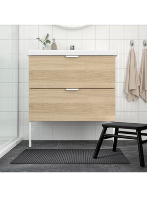 Ikea Alstern Ayak Havlusu Koyu Gri 50 x 80 cm