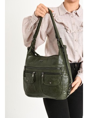 Baginn Y.s.deri Deri Kadın Omuz Çantası Sırt Çantası Fonksiyonel Kullanım 23*30 cm Vegan Suni Deri