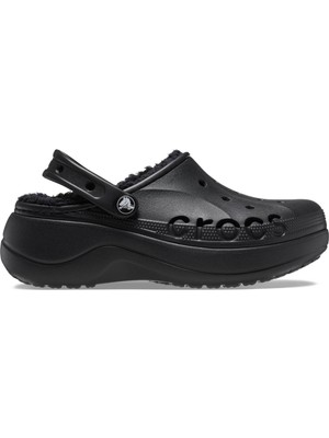 Cross Crocs Baya Platform Lined Clog Kadın Siyah Terlik 208708-001