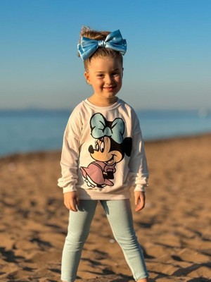 Tios Trend Minnie Mouse Baskılı Sweatshirt Alt 2'li Takım