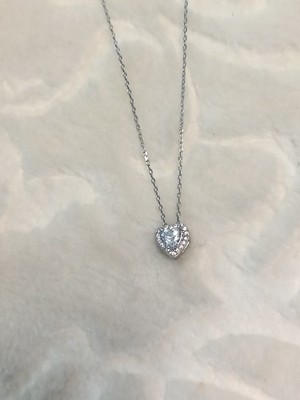 Canka Swarovski Taş Kalp Gümüş Kolye