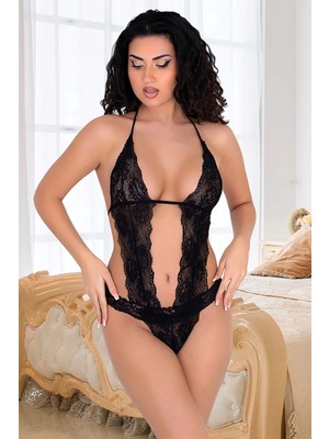 Ynt İthalat Siyah Dantelli Bodysuit - 939