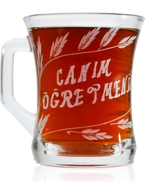 DECOCİA Öğretmenler Günü Hediyesi Özel Yazılı 225cc Cam Kupa Desen Ve İşleme El Yapımı