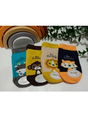 4'lü Johnn Desen Erkek Bebe Kaydırmaz Taban Patik Çorap