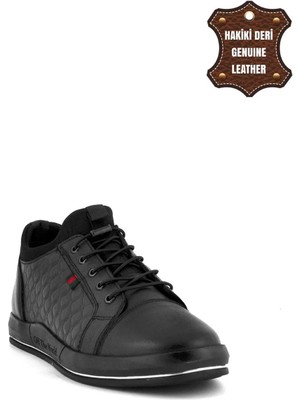 Voyager 6424 Deri Siyah Erkek Casual Ayakkabı