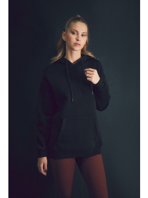 FullaModa Basic Kanguru Cepli Kapüşonlu Sweatshirt