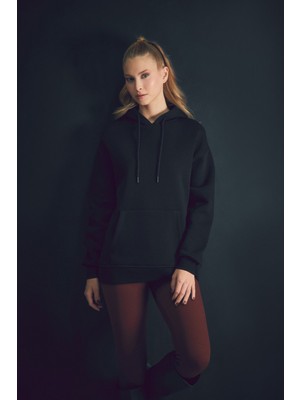 FullaModa Basic Kanguru Cepli Kapüşonlu Sweatshirt