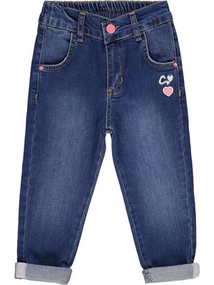 Civil Girls Kız Çocuk Pantolon 2-5 Yaş Normal Kalıp Mavi Pamuklu Rahat Kullanım