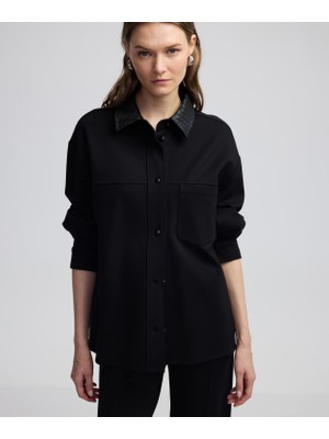 İpekyol Dokulu Suni Deri Mix Gömlek