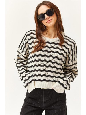 Fashion Friends 24K0376K1 Kadın Ajurlu Kazak