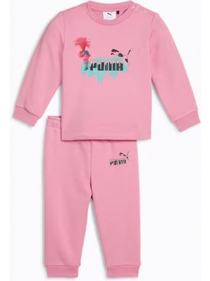 Puma Düz Pembe Kadın Eşofman Takımı 62738248-PUMA x Trolls Crew Jogger