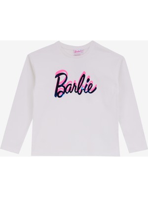 Barbie Baskılı Ekru Kadın T-Shirt BRB4WG-TST6142