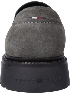 Tommy Hilfiger Süet Gri Erkek Loafer Hılfıger Comfort Lwt Sde Loafer