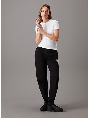 Calvin Klein Jeans Siyah Kadın Yüksek Bel Standart Fit Nakışlı Eşofman Altı J20J223590BAN