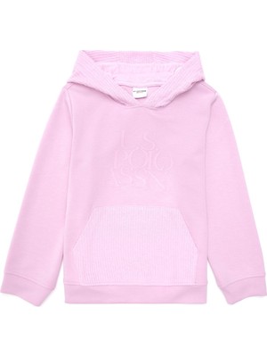 U.S. Polo Assn.  Baskılı Kız Çocuk Pembe Sweatshırt Tımro