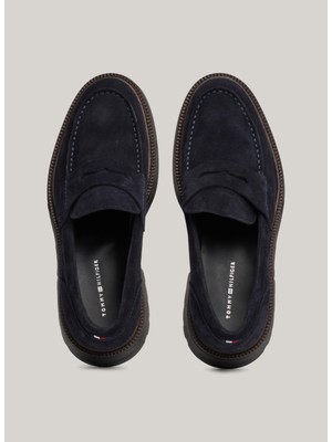 Tommy Hilfiger Süet Lacivert Erkek Loafer Hılfıger Comfort Lwt Sde Loafer