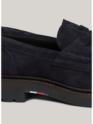 Tommy Hilfiger Süet Lacivert Erkek Loafer Hılfıger Comfort Lwt Sde Loafer