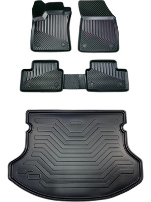 Black Gold Fiat Egea Sedan 2015+ 3D Havuzlu Oto Paspas ve Kauçuk Bagaj Havuzu Lilt