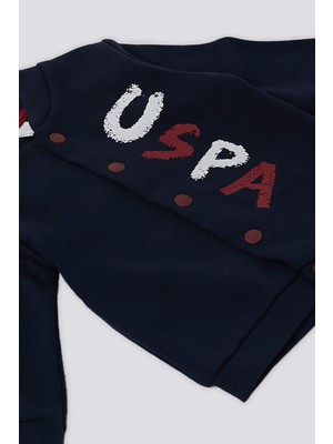 U.S. Polo Assn. Lacivert Çıtçıtlı Uspa Baskı Bebek 2'li Takım