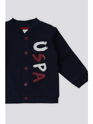 U.S. Polo Assn. Lacivert Çıtçıtlı Uspa Baskı Bebek 2'li Takım