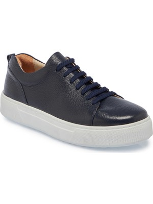 Tergan Lacivert Deri Erkek Sneaker - E23S1AY56349-A38