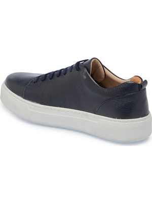 Tergan Lacivert Deri Erkek Sneaker - E23S1AY56349-A38