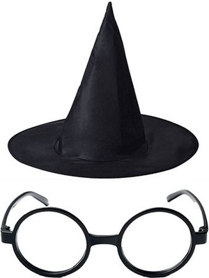 Kaufhier Harry Potter Büyücü Şapkası ve Harry Potter Büyücü Gözlüğü Siyah Renk