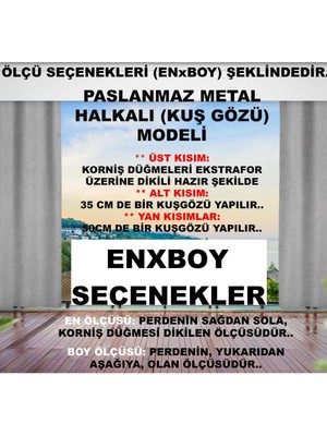 Altın Pamuk Balkon Perdesi Lüx Enxboy Seçenekli ( Kuşgözlü ) Bej Düz Yağmur Geçirmez-