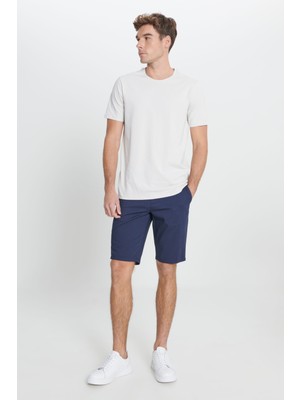 Altınyıldız Classics Erkek Lacivert Slim Fit Dar Kesim Yan Cepli Armürlü Şort