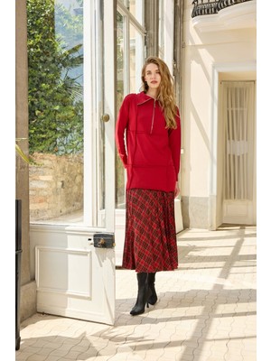 Misswhence  Triko Tunik 36016 Kirmizzi