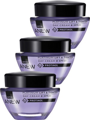 Avon Anew Platinum Lift & Tighten Gündüz Kremi SPF20 50 ml. Üçlü Set
