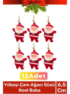 Özel Üretim Lüks Noel Parti Dekoratif Yeni Yıl Kış Yılbaşı Çam Ağacı Süsü Noel Baba 12'li